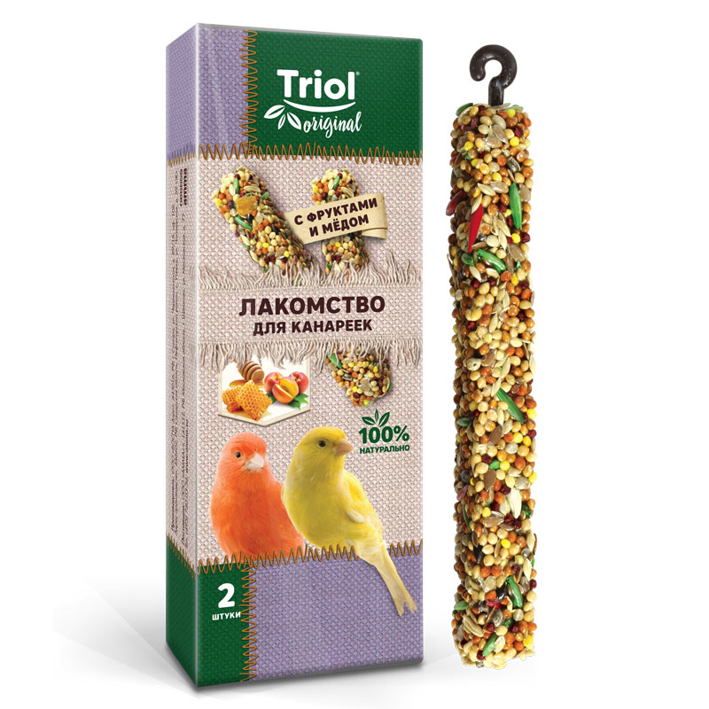 Лакомство для канареек палочки с фруктами и мёдом TRiOL original  2шт,83г
