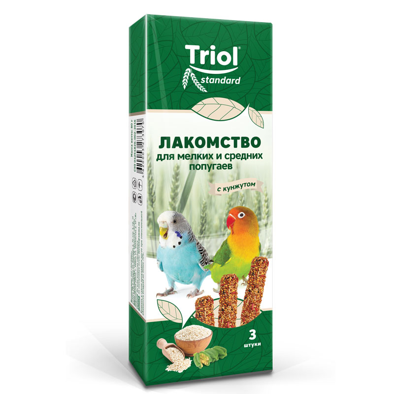 Палочки для мелких и средних попугаев с КУНЖУТОМ Триол standart, 3шт,115г