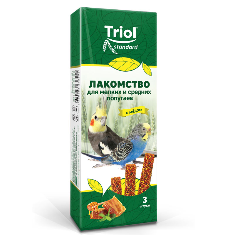Палочки для мелких и средних попугаев с МЁДОМ Триол standart, 3шт,115г