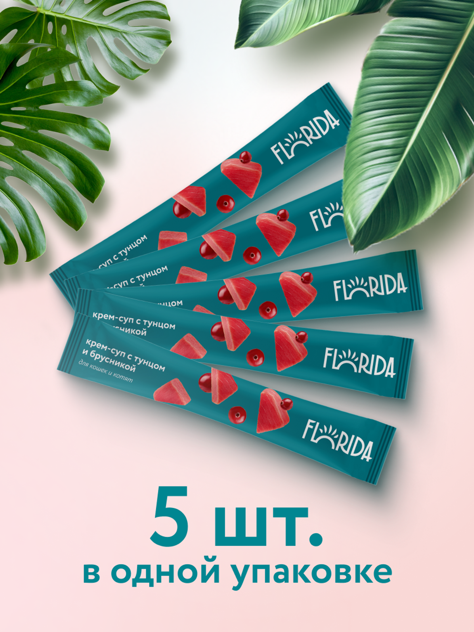 FLORIDA лакомства Крем-суп для котят и кошек с тунцом и брусникой 22ку22 0.075 кг 67758