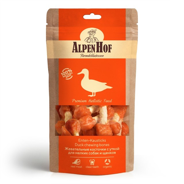 AlpenHof Лакомство Жевательные косточки с уткой для мелких собак и щенков 50 г. A514 0,065 кг 64705
