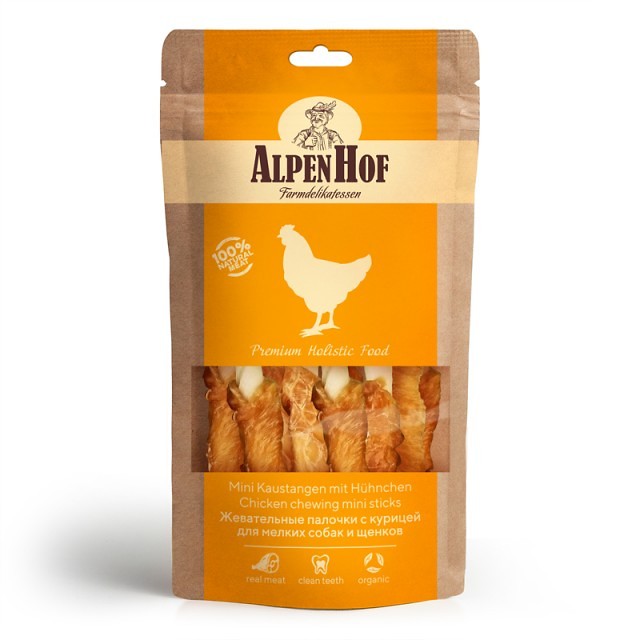 AlpenHof Лакомство Жевательные палочки с курицей для мелких собак и щенков 50 г. A515 0,065 кг 64706