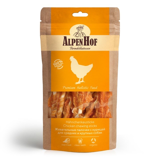 AlpenHof Лакомство Жевательные палочки с курицей для средних и крупных собак 80 г. A530 0,095 кг 64721