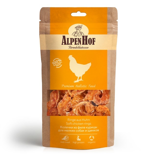 AlpenHof Лакомство Колечки из филе курицы для мелких собак и щенков 50 г. A507 0,065 кг 64698