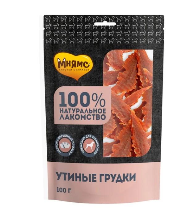 Мнямс лакомство для взрослых собак всех пород, утиные грудки 100 гр