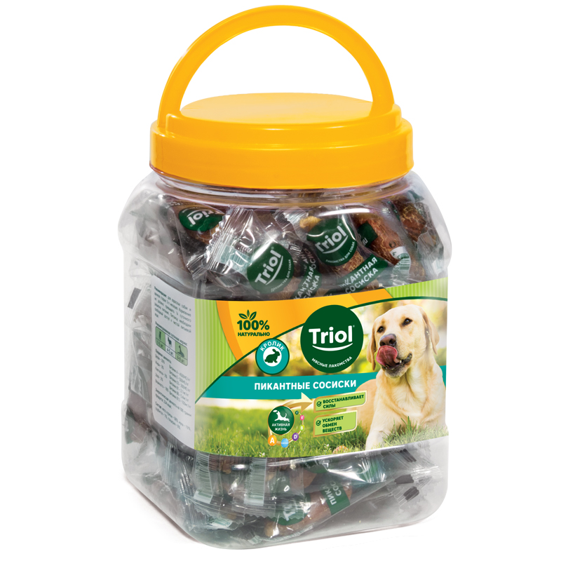 Triol (лакомства) Пикантные сосиски из кролика для собак 500г 10171051 0,5 кг 42712