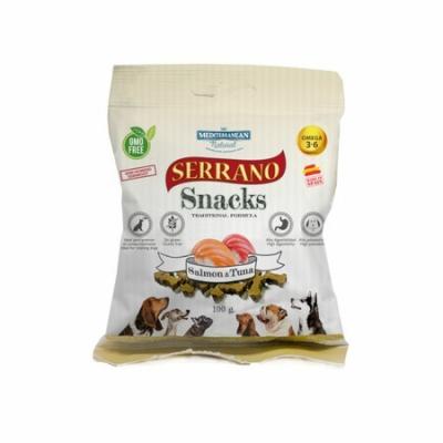 Serrano Snacks лакомство для взрослых собак всех пород, снеки из лосося и тунца 100 гр