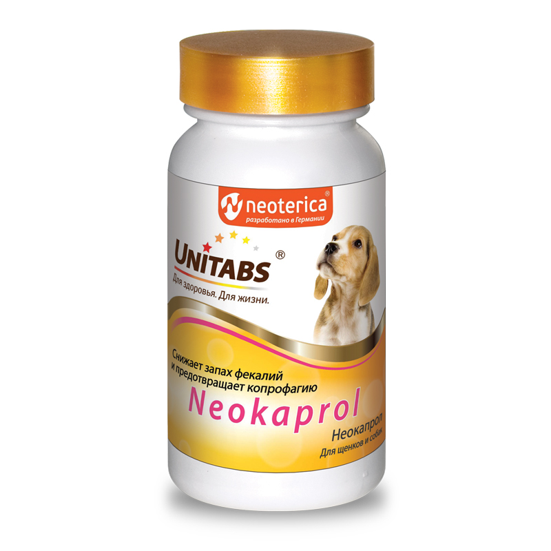 Unitabs Кормовая добавка Neokaprol для снижения запаха фекалий у щенков и собак и предотвращения копрофагии 100 таб. U311 0.080 кг 55839