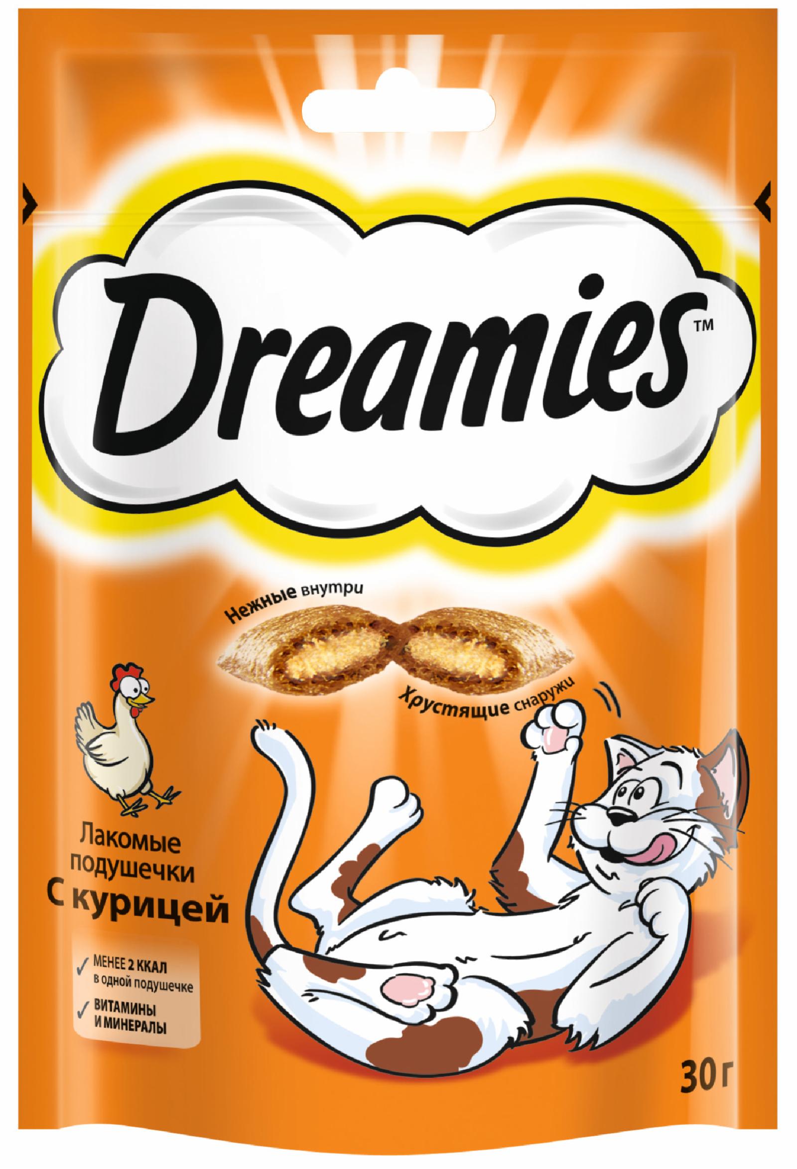 Dreamies Лакомые подушечки для кошек с курицей 7553 10227847 0.060 кг 22972