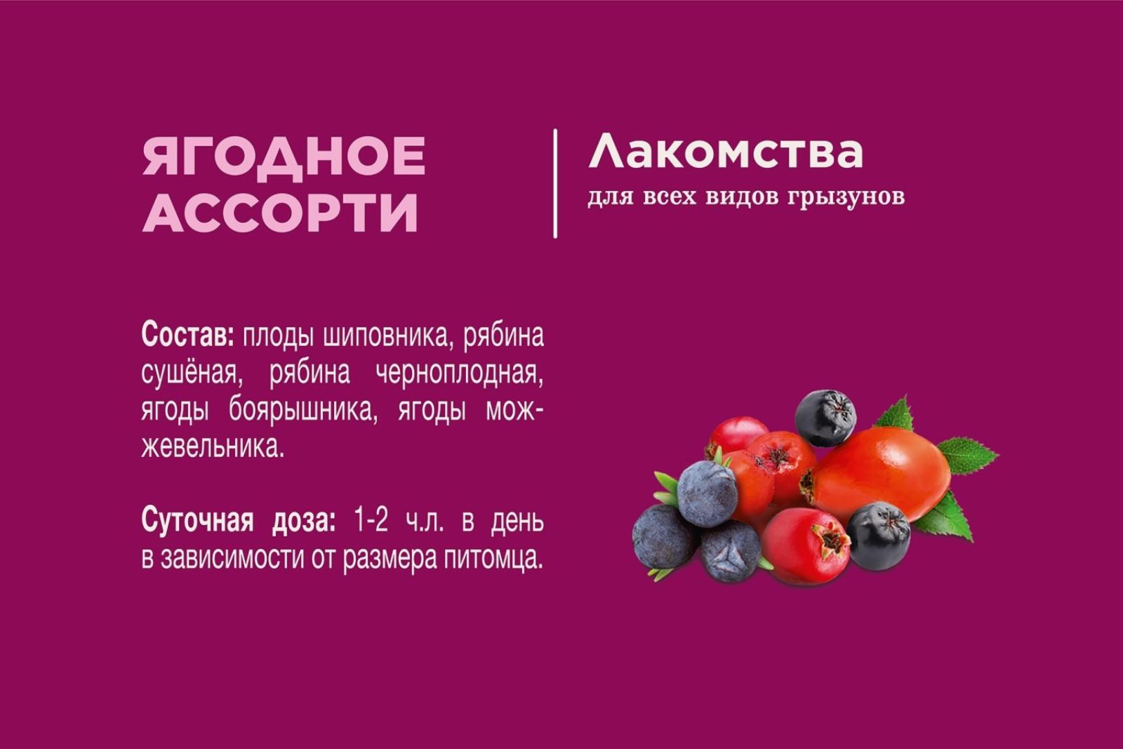 Little One Ягодное ассорти - лакомство для всех видов грызунов 0.200 кг 40075