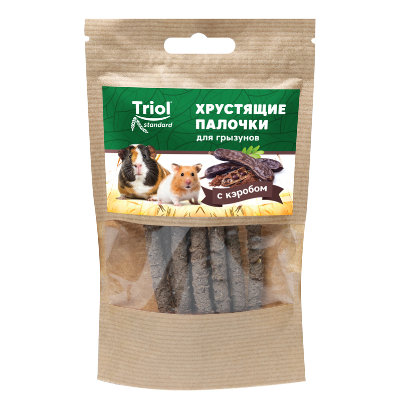 Лакомство Тriol Standard хрустящие палочки для грызунов с кэробом, 30г, 40181003