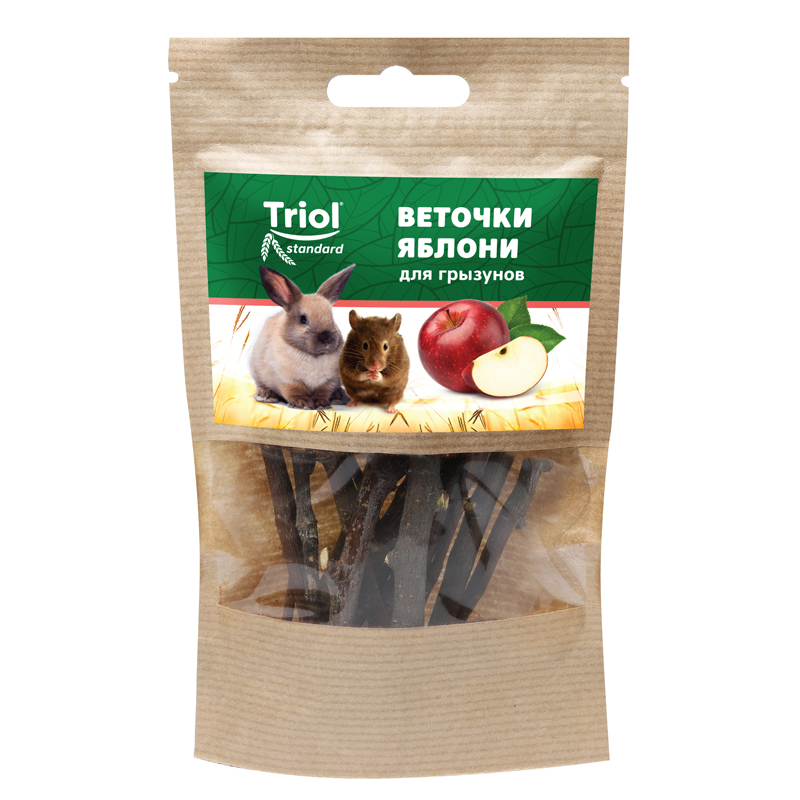 Лакомство Тriol Standard веточки яблони для грызунов, 40г, 40181008