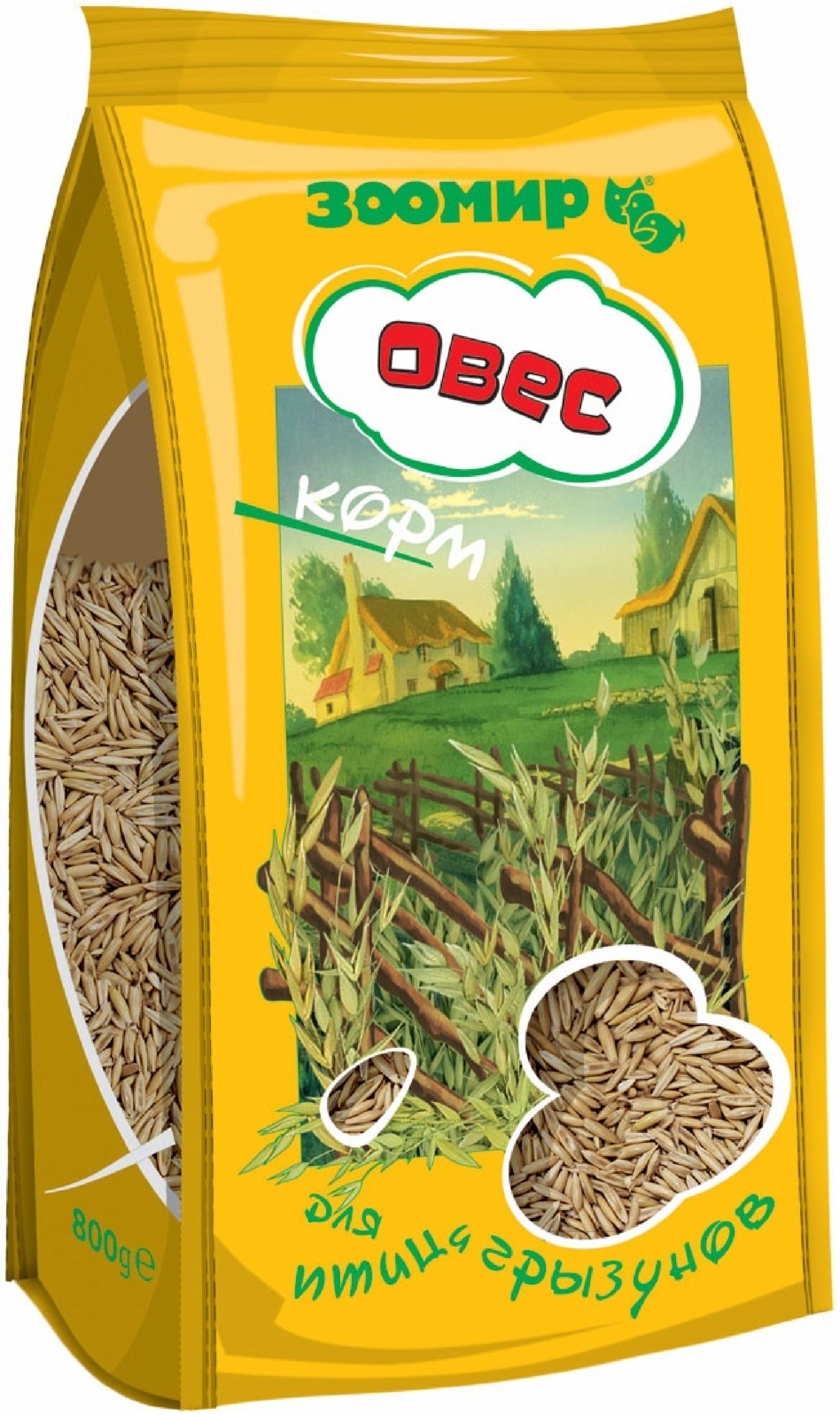 ЗООМИР Корм для птиц и грызунов Овес пакет 4605 0.500 кг 35370