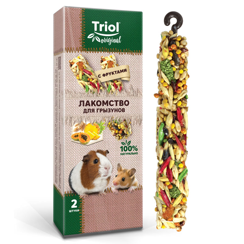 Лакомство для грызунов палочки с фруктами TRiOL original 2шт,83г
