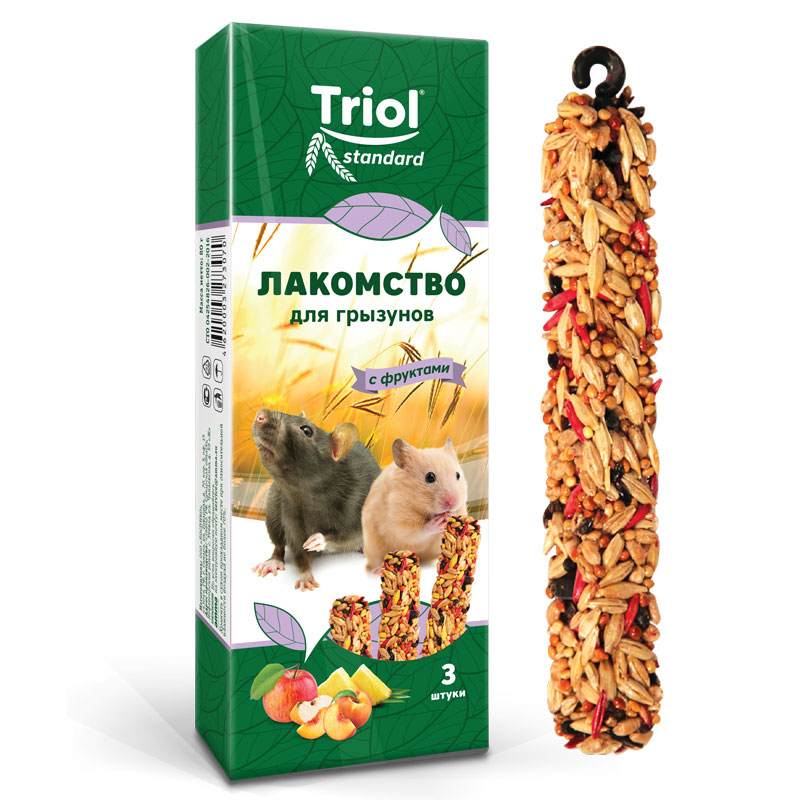 Палочки для грызунов с ФРУКТАМИ Триол standart, 3шт,83г
