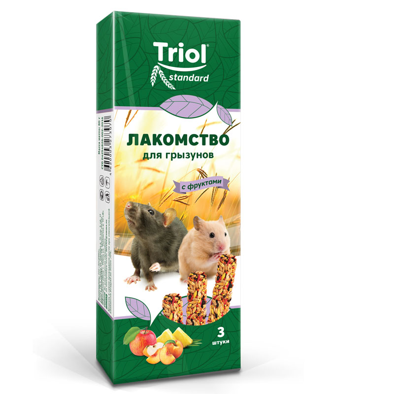 Палочки для грызунов с ФРУКТАМИ Триол standart, 3шт,83г