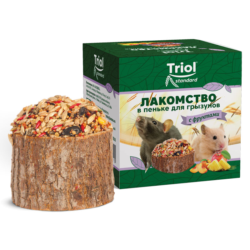 Лакомство в пеньке 70г с ФРУКТАМИ Триол standart