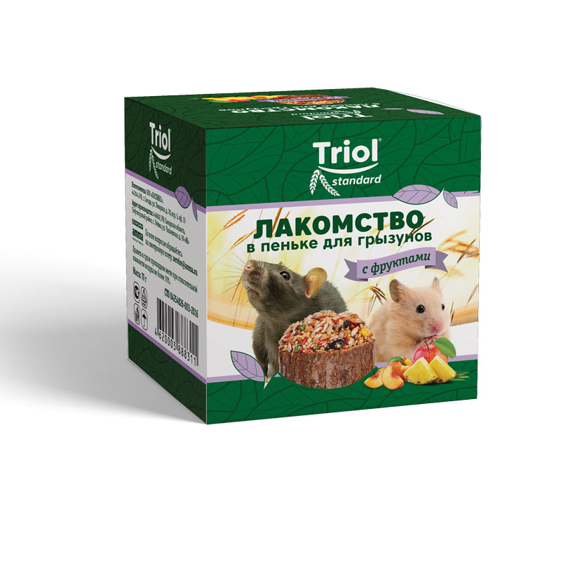 Лакомство в пеньке 70г с ФРУКТАМИ Триол standart