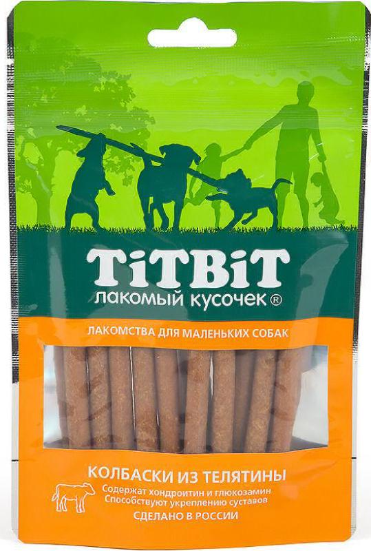 TITBIT колбаски телячьи для щенков 50г 012536