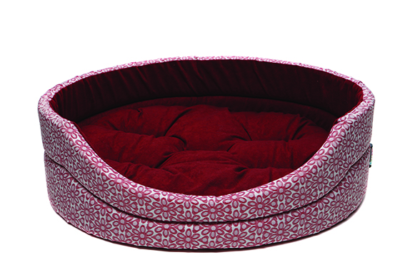 Лежанка COMFY  DAISY  M  (54х46х16 см), узор красного цвета, 245132