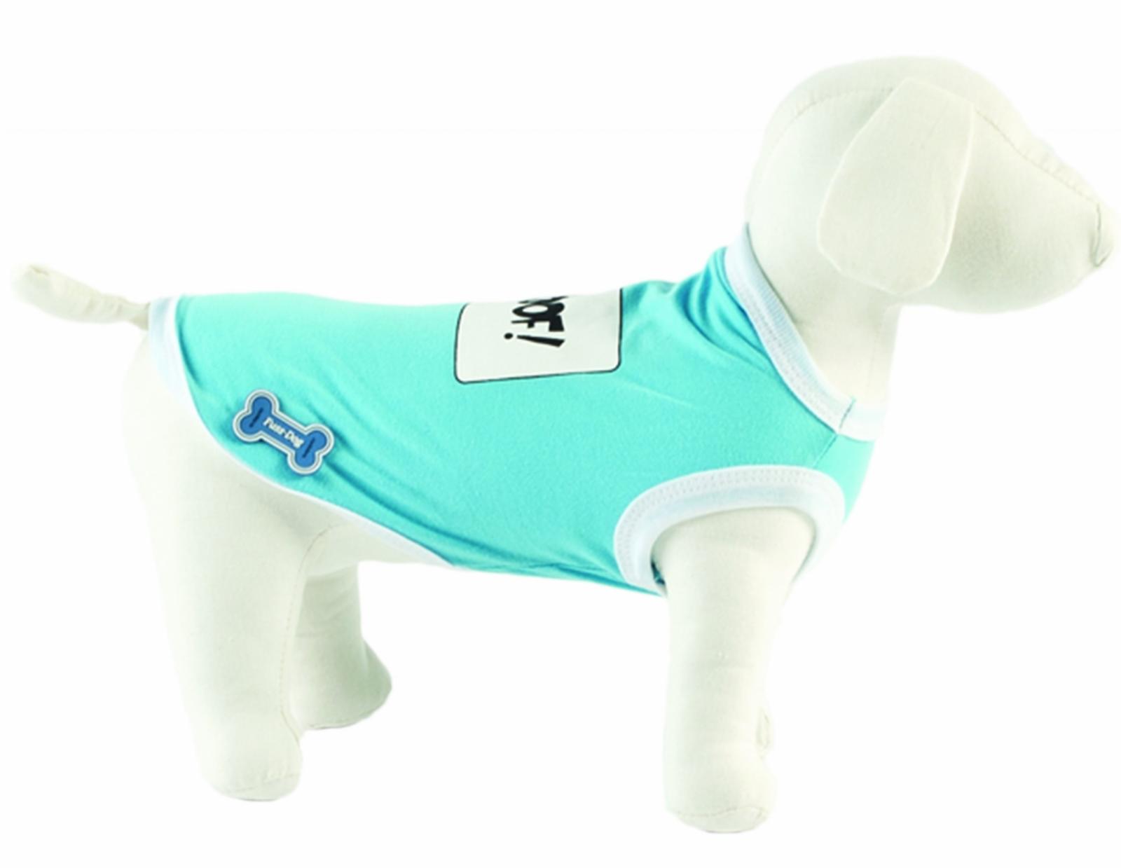 Ferribiella одежда Футболка Woof! (голубой) на длину 30 см (T-SHIRT WOOF AZZU) ABF19330-AZ 0.250 кг 13565
