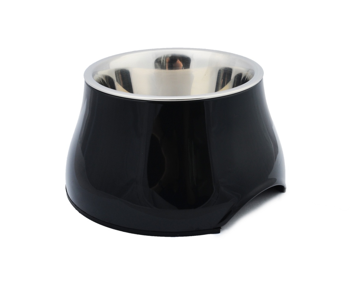 Миска PetInn MELAMINA 03 S (16х9 см) круглая (высокая) чёрная 