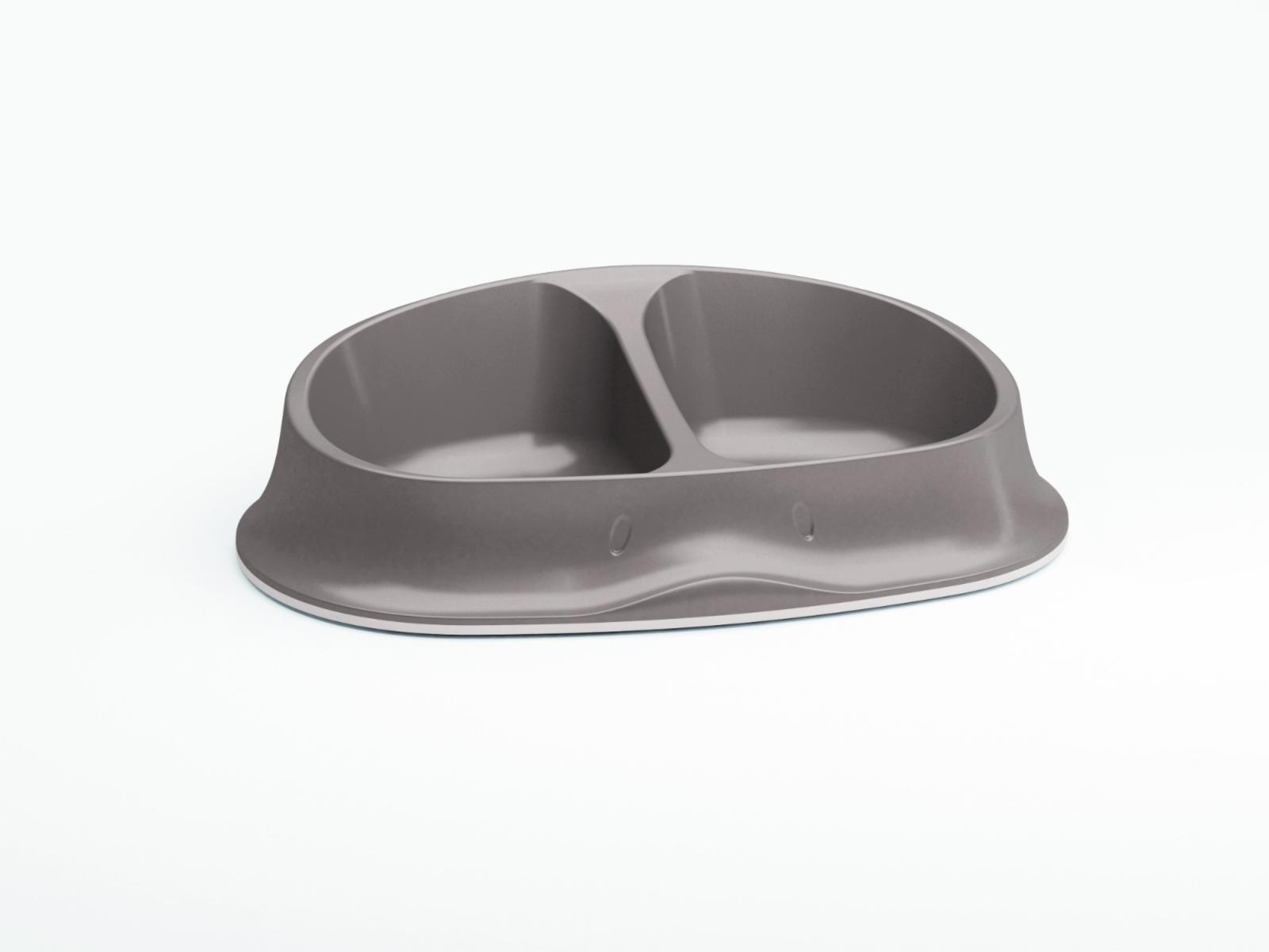 Stefanplast Двойная нескользящая миска Chic Double бежевая 250+250 мл 27х17,5х7,2 (CIOTOLA CHIC DOUBLE TORTORA CHIARO) 98350 98350 0.130 кг 48665