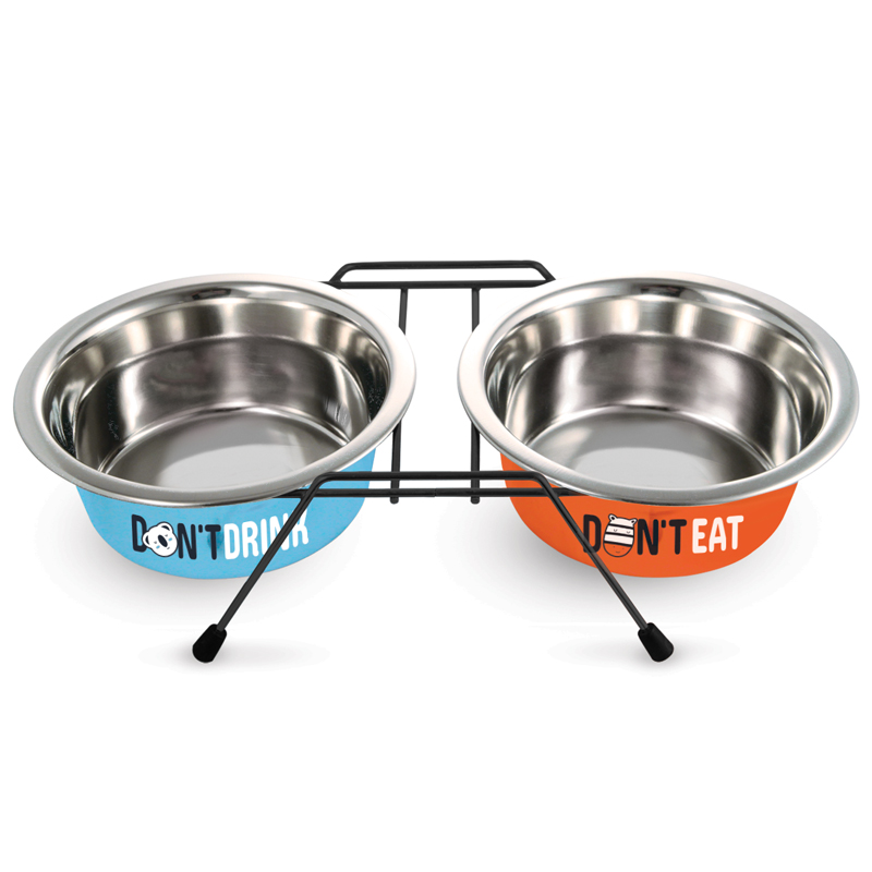 Миска металлическая на подставке Water&Food 2*1,7л, 30261120