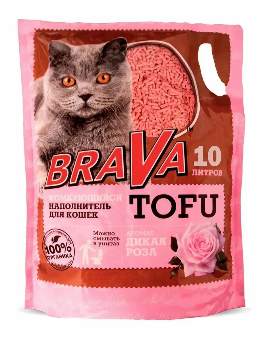 17.3325 BraVa Тофу ДИКАЯ РОЗА 10л наполнитель комкующийся , 17.3325