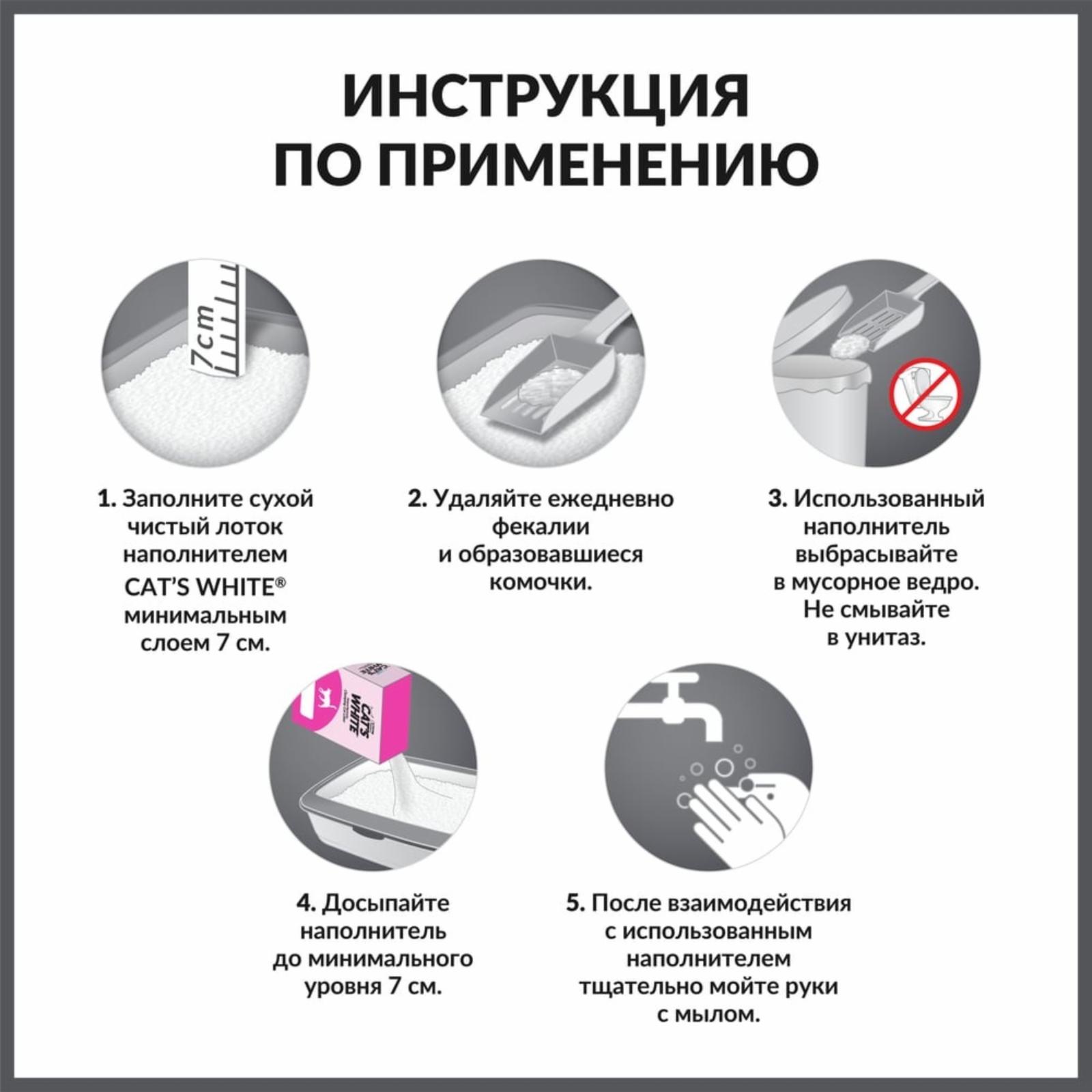 Cats White Наполнитель комкующийся с ароматом детской присыпки для кошачьего туалета 6л (BOX Baby Powder) 011856958 5,100 кг 61218