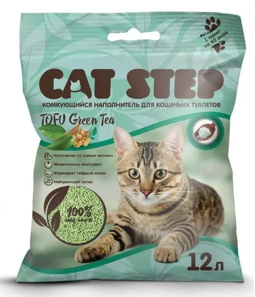 Cat Step Комкующийся растительный наполнитель Tofu Green Tea  12L 5,62 кг 39516