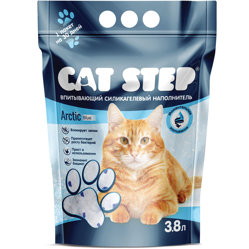 Cat Step Впитывающий  силикагелевый наполнитель  Crystal Blue 3,8 л 20363007 1.766 кг 42627, 2001001146