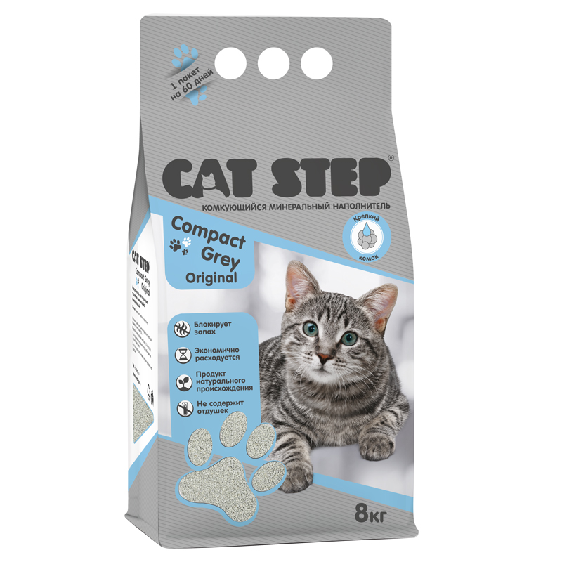 Cat Step Комкующийся минеральный наполнитель  Compact Grey Original 20313046 8.000 кг 67728, 44001001146