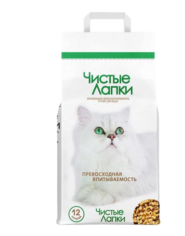 Чистые лапки Древесный наполнитель,12л (Clean Paws) 4.500 кг 26102