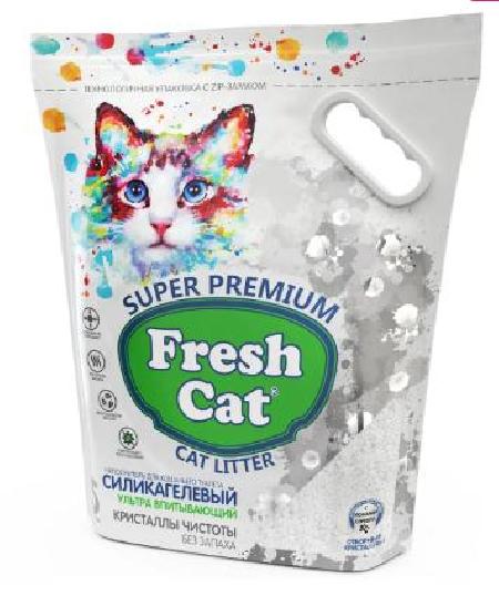 Fresh cat Впитывающий силикагелевый наполнитель Кристаллы чистоты  без аромата 2кг5л 640141 2,000 кг 59945