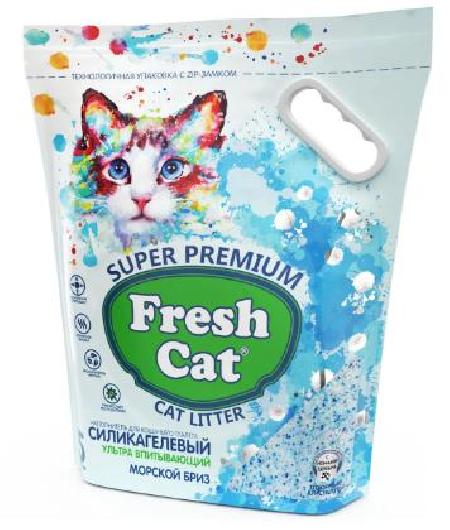 Fresh cat Впитывающий силикагелевый наполнитель с ароматом Морской бриз 2кг5л 640202 2,000 кг 59948