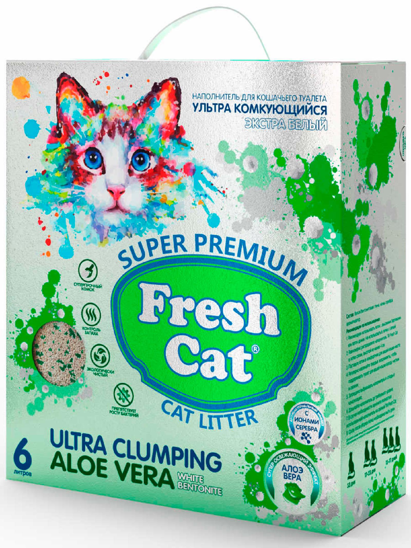 Fresh cat Комкующийся бентонитовый наполнитель с ароматом Алоэ вера 5.16кг6л 640233 5.100 кг 59944