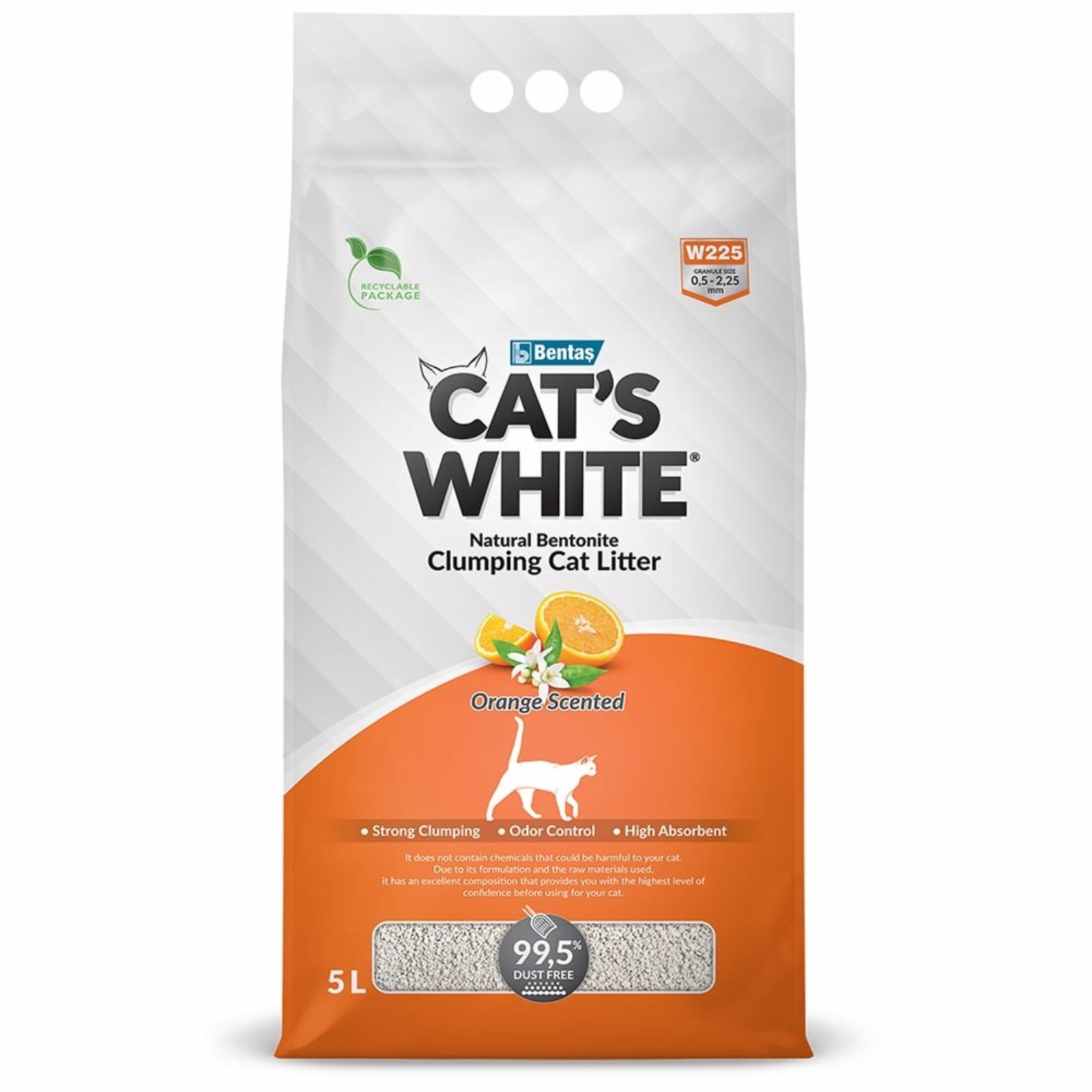Cats White Наполнитель комкующийся с ароматом апельсина для кошачьего туалета 10л (Orange) 011861051 8.500 кг 61229, 48900100458