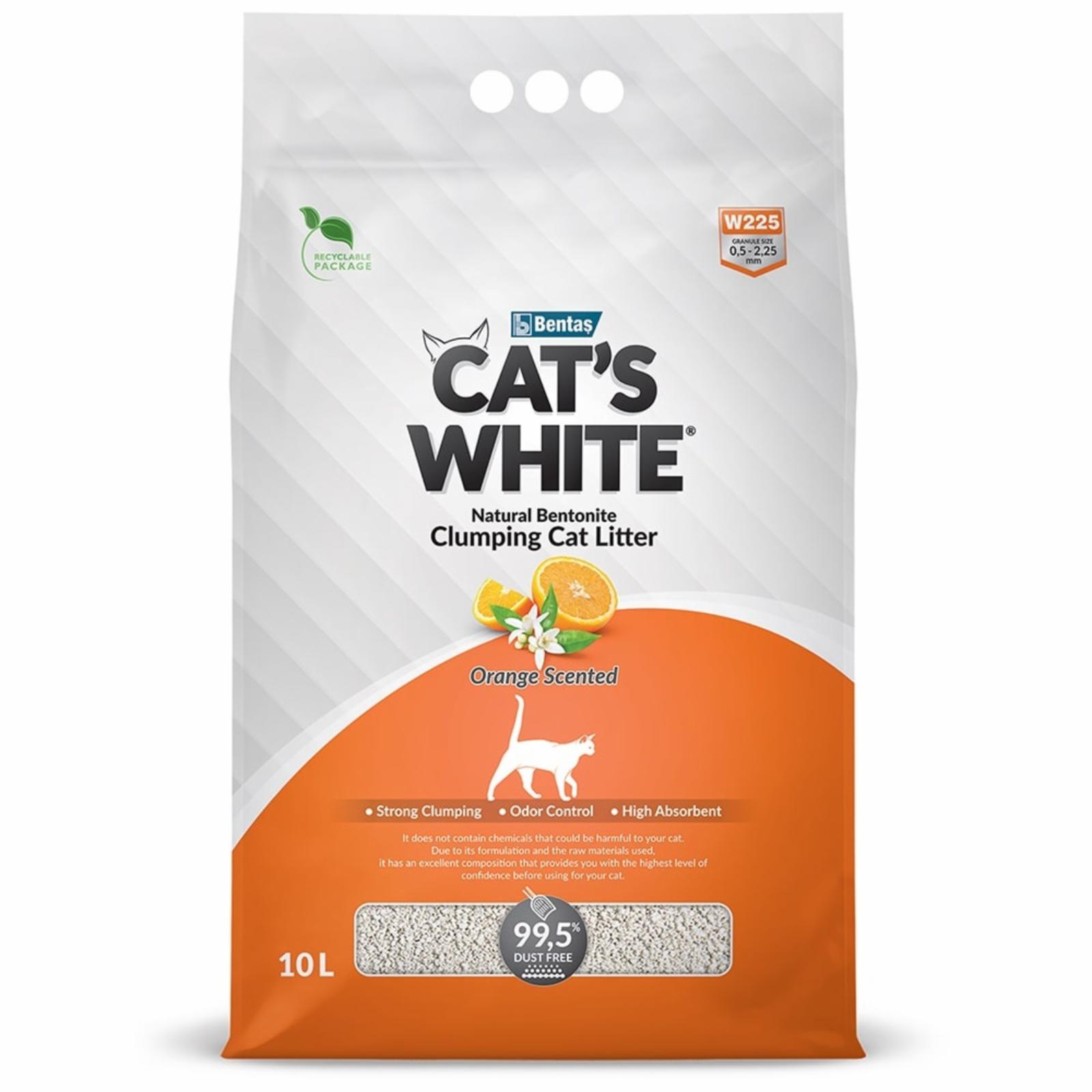 Cats White Наполнитель комкующийся с ароматом апельсина для кошачьего туалета 10л (Orange) 011861051 8.500 кг 61229, 48900100458