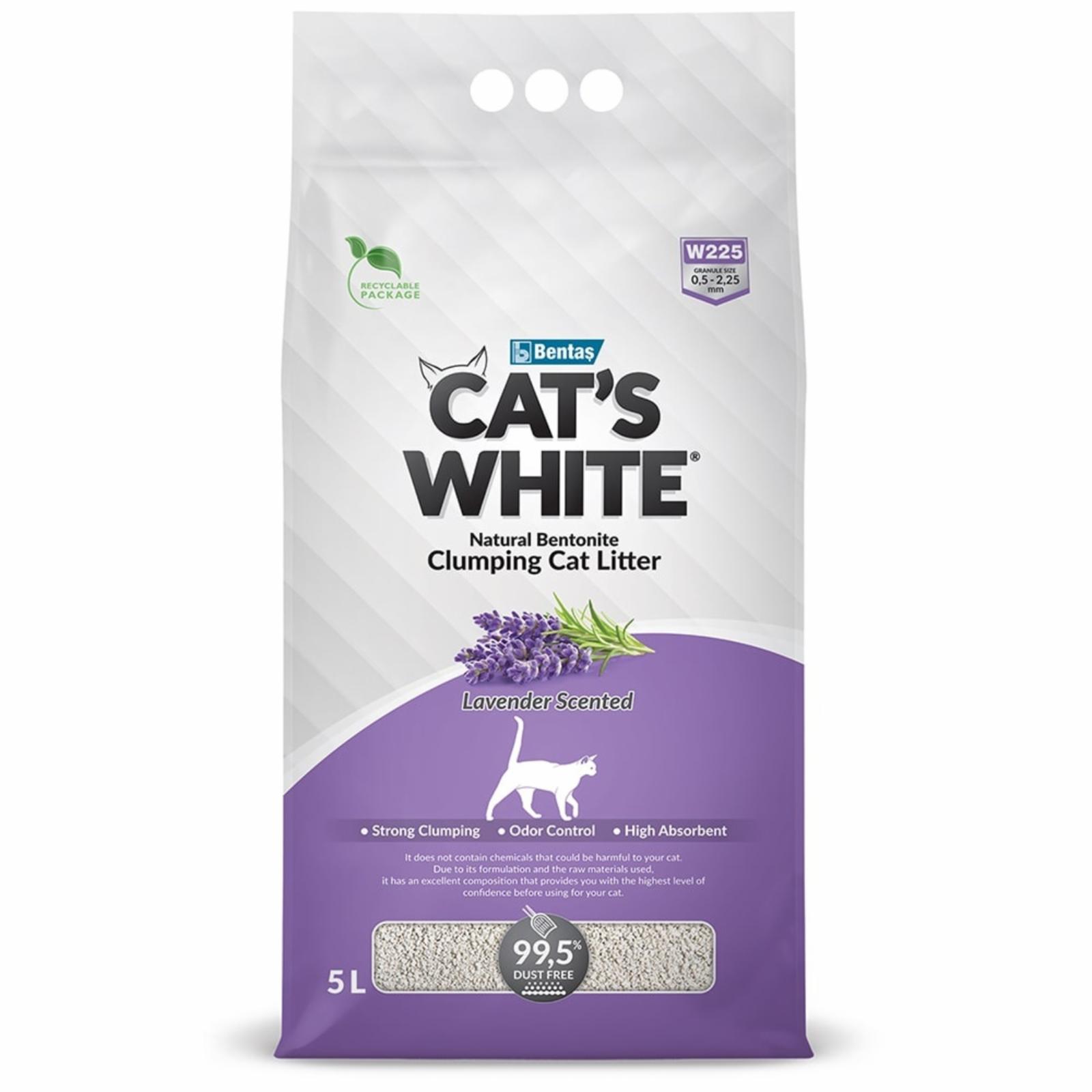 Cats White Наполнитель комкующийся с нежным ароматом лаванды для кошачьего туалета 10л (Lavender) 011861037 8.500 кг 61227, 49600100458