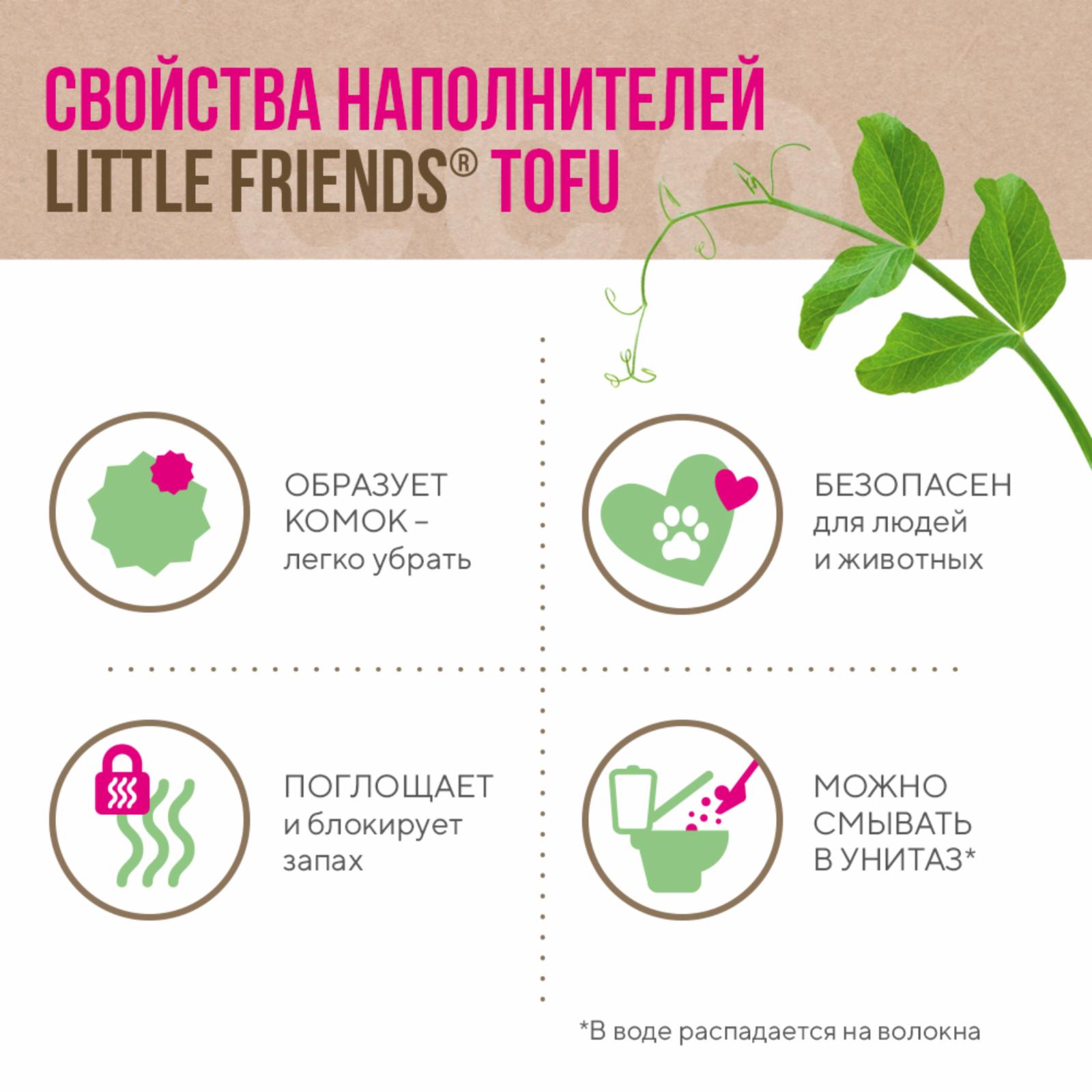 Little Friends Наполнитель комкующийся растительный Tofu Natural 5л ОСОС35062 2.500 кг 64975