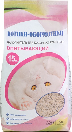 Котики-Обормотики Наполнитель впитывающий 15л, 96397