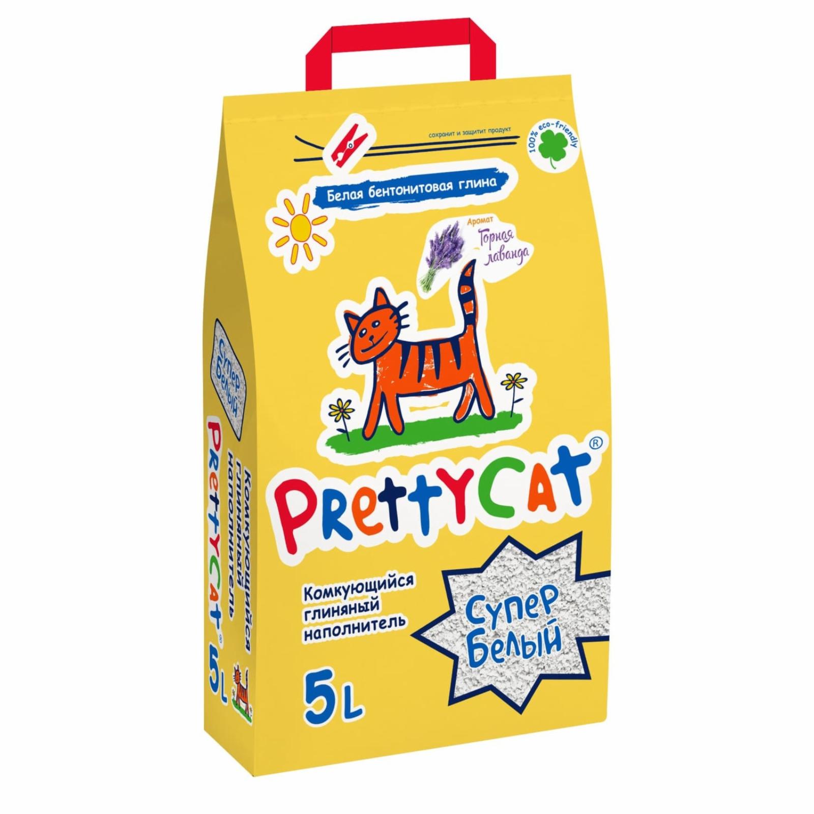 Pretty Cat Наполнитель комкующийся  Супер белый с лавандой 2.000 кг 24726, 1300100467