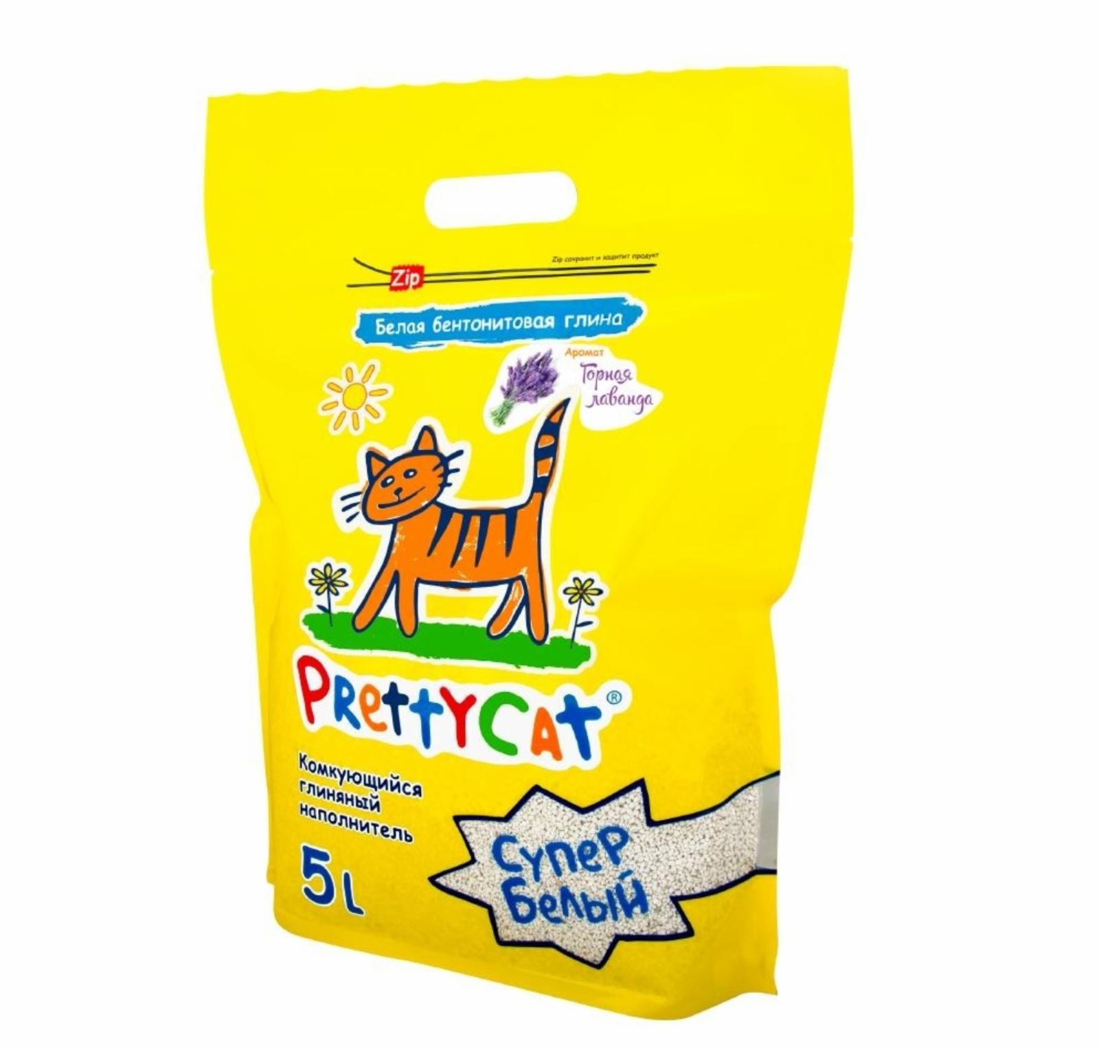 Pretty Cat Наполнитель комкующийся  Супер белый с лавандой 2.000 кг 24726, 1300100467