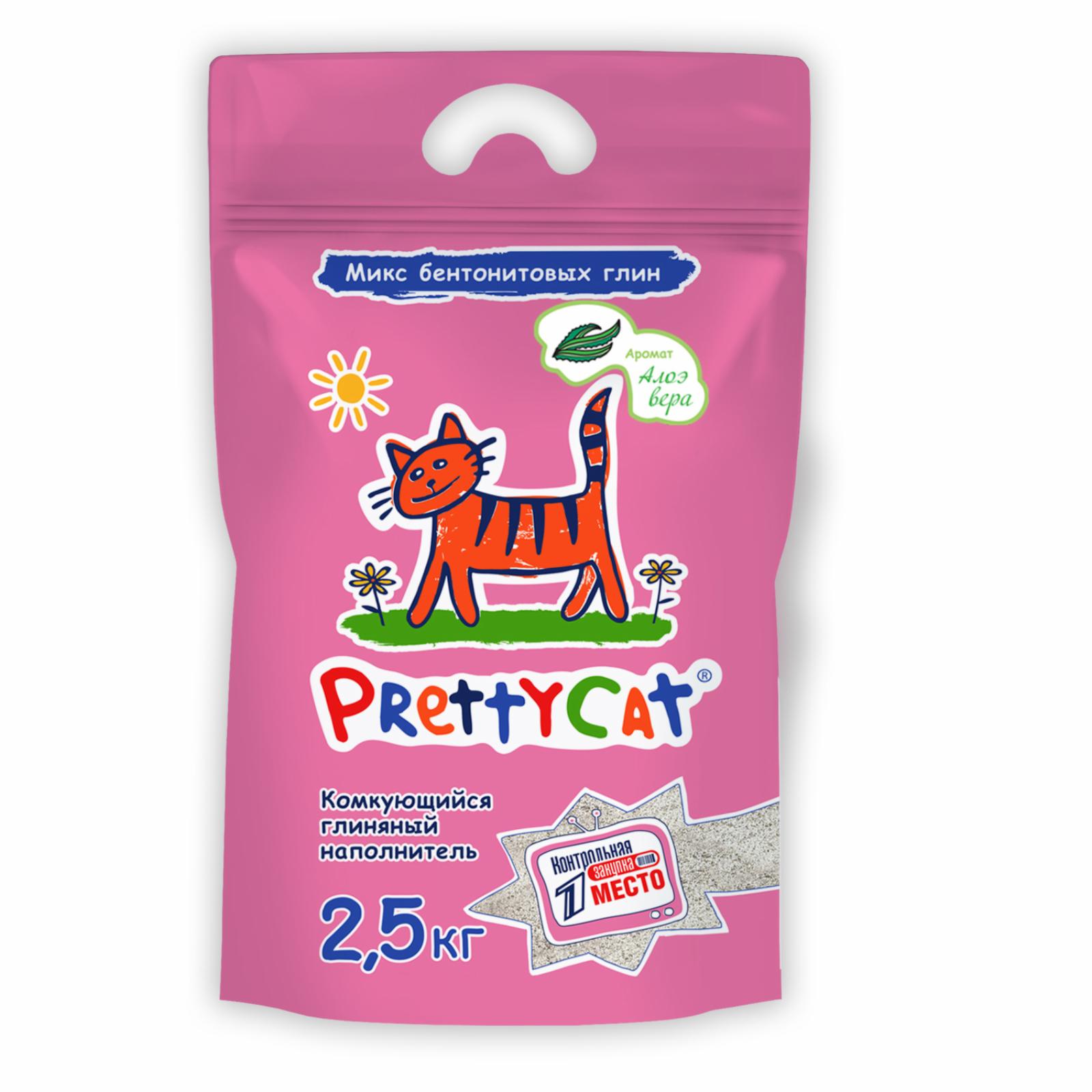Pretty Cat Комкующийся наполнитель Алоэ (Euro Mix Double Effect) 5.000 кг 48972, 2600100467