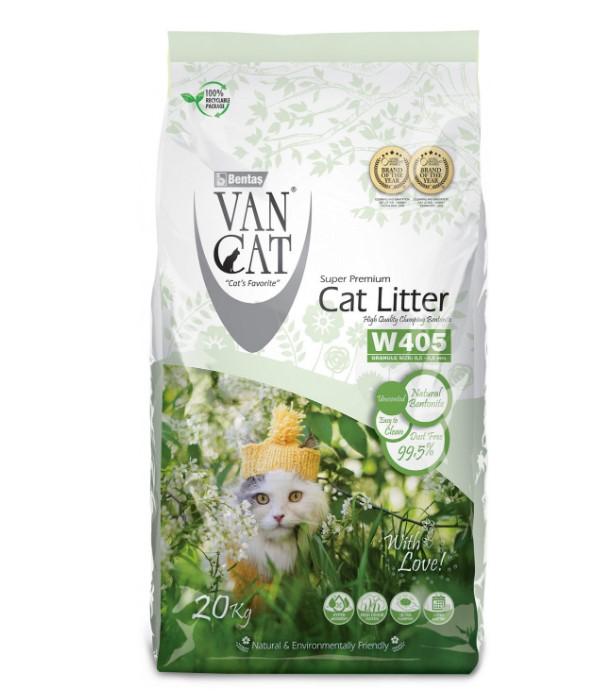 Van Cat Van Cat комкующийся наполнитель 100проц. натуральный без пыли пакет premium (гранулы 0,5mm – 4,0mm) 20.000 кг 58033