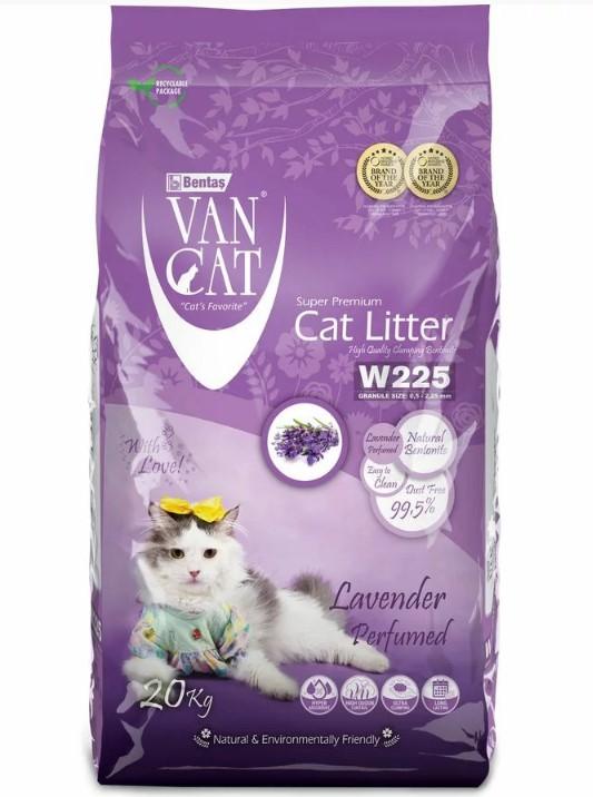Van Cat Van Cat комкующийся наполнитель без пыли с ароматом лаванды пакет VNCT-1122-PE20K-0300 20.000 кг 59216