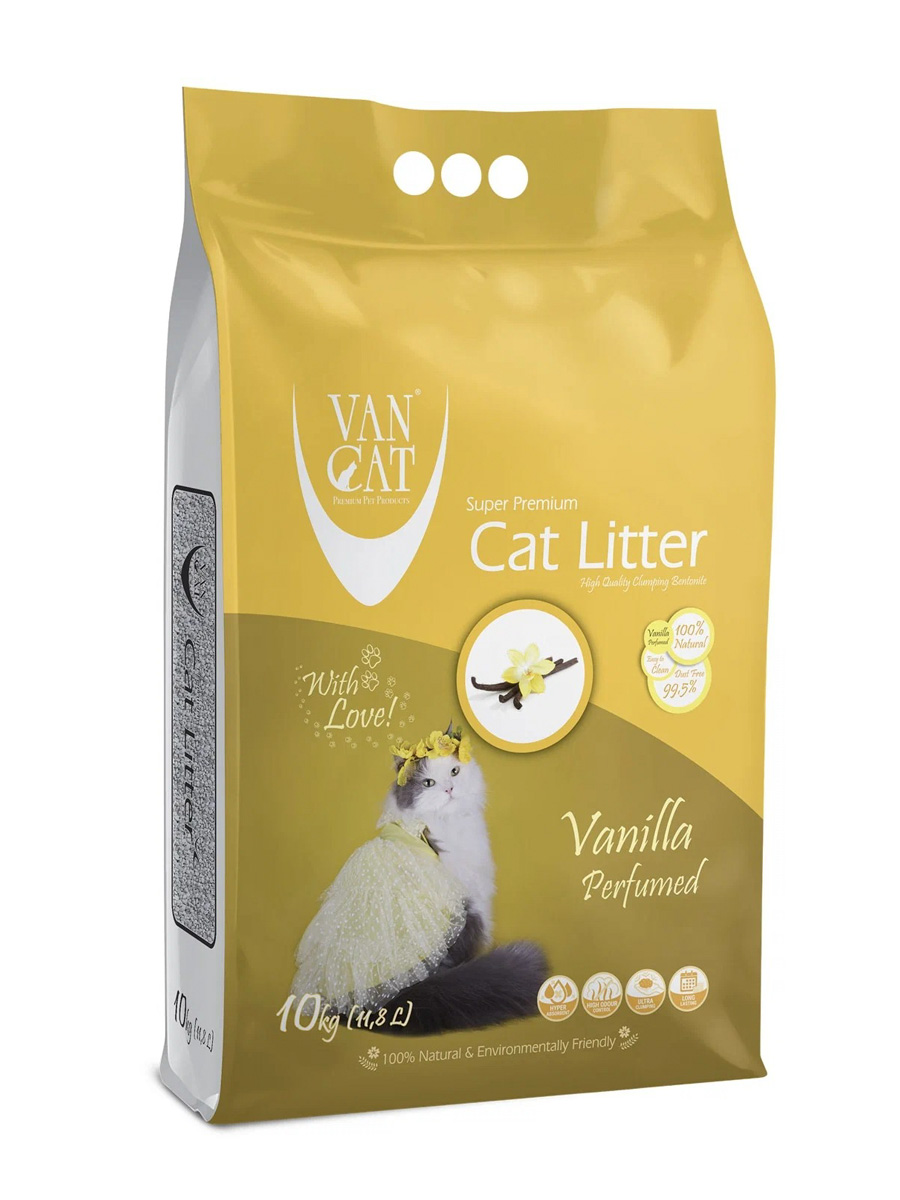  [25160] VAN CAT VANILLA 10кг Наполнитель комкующийся для кошачьего туалета с ароматом ванили, 25160 