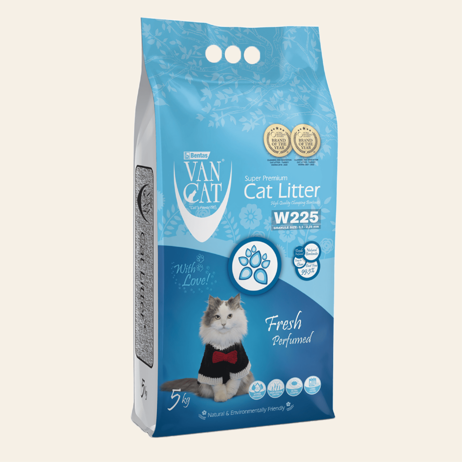 Van Cat Комкующийся наполнитель без пыли с ароматом Весенней свежести пакет (Fresh)  5.000 кг 20660, 4200100607