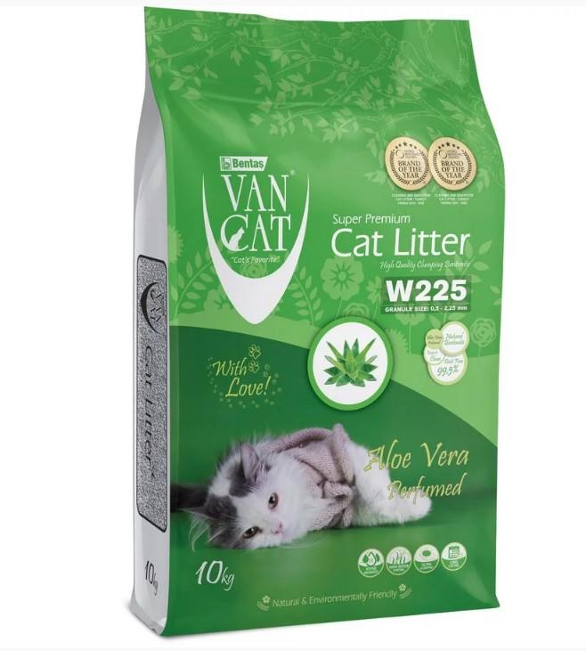 Van Cat Комкующийся наполнитель без пыли с ароматом Алоэ вера  пакет (Aloe Vera) 10.000 кг 20641